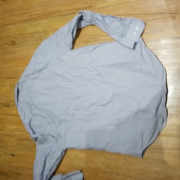 Michael Kors navy w/white pinstripe button down like new shirt sz15.5 34/35 Sz M - Picture 3 of 6